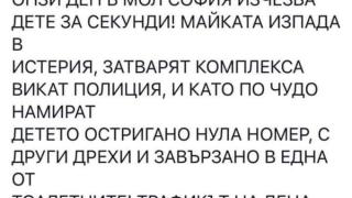 На вниманието на родителите: Опитаха да отвлекат дете в столичен мол!