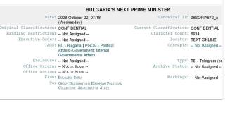 US посланикът: Недодяланият Бойко Борисов с връзки в мафията е следващият премиер (СЕКРЕТНА ГРАМА)